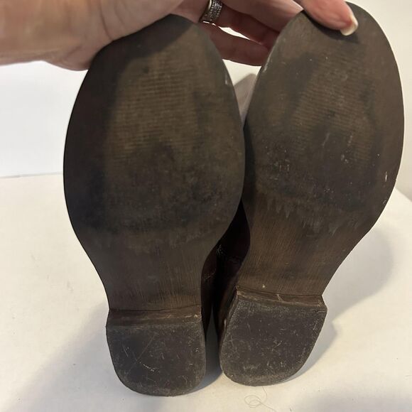 Marc Fisher Boots Womens Size 8 Brown Riding Knee High Side Zip Buckle Tall - Picture 10 of 14